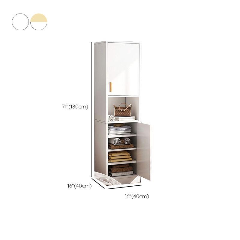 Modern Wood Freestanding Wardrobe Multifunctional Wardrobe with Hinged Door