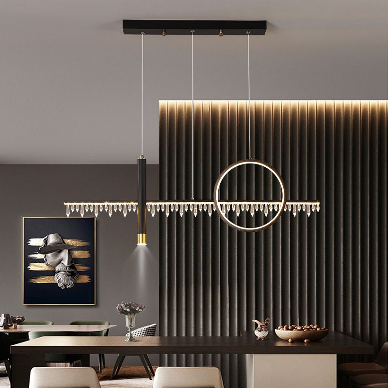 Minimalistische lineare LED -Pendelleuchte Lichtkristall -Essraum Island Leuchte Leuchte