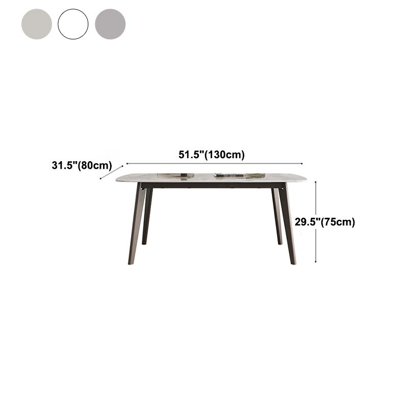 Mesa de comedor rectangular de piedra sinterizada moderna para comedor