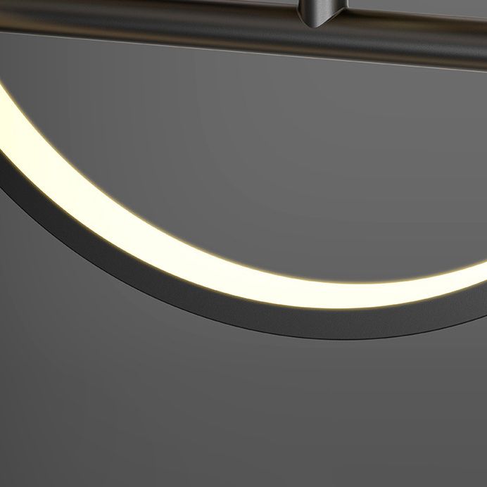 New Modern Black Iron LED Island Lighting Linear Chandelier Lighting for Dining Room