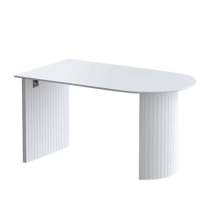 Modern Pine Wood Table for Restaurant White Oval Table with Double Pedestal