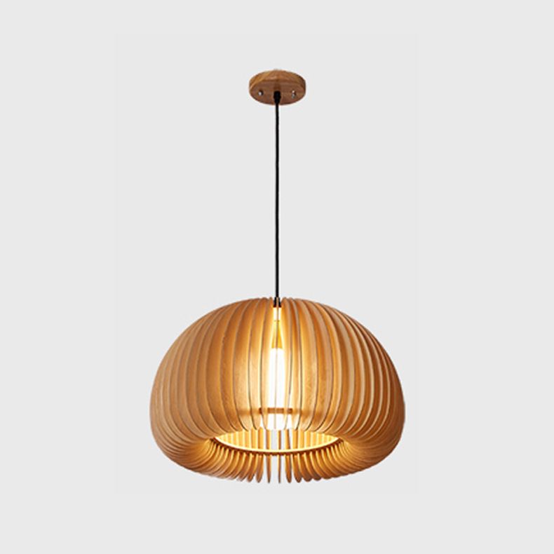 Lampe suspendue en bois style contemporain simple léger pour le café du salon