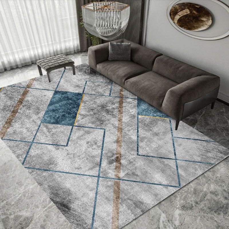 Luxe geometrie print tapijt polyester polyester binnen tapijt niet-slip ruggebied vloerkleed voor woonkamer