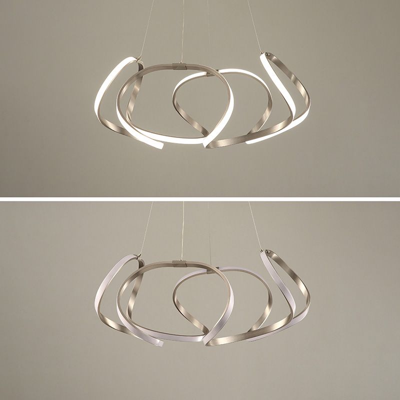 Lámpara de araña retorcida LED moderno de techo acrílico Luz para la sala de estar para la sala de estar dormitorio