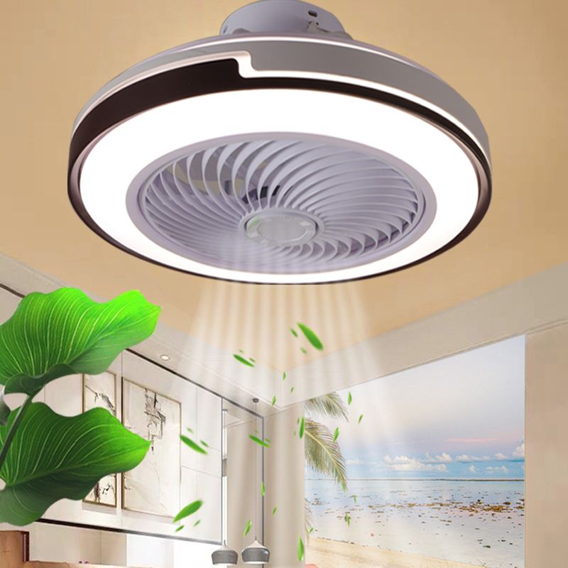 Runde Flush Mount Deckenventilator Nordic Metall Esszimmer LED Semi Flush Light