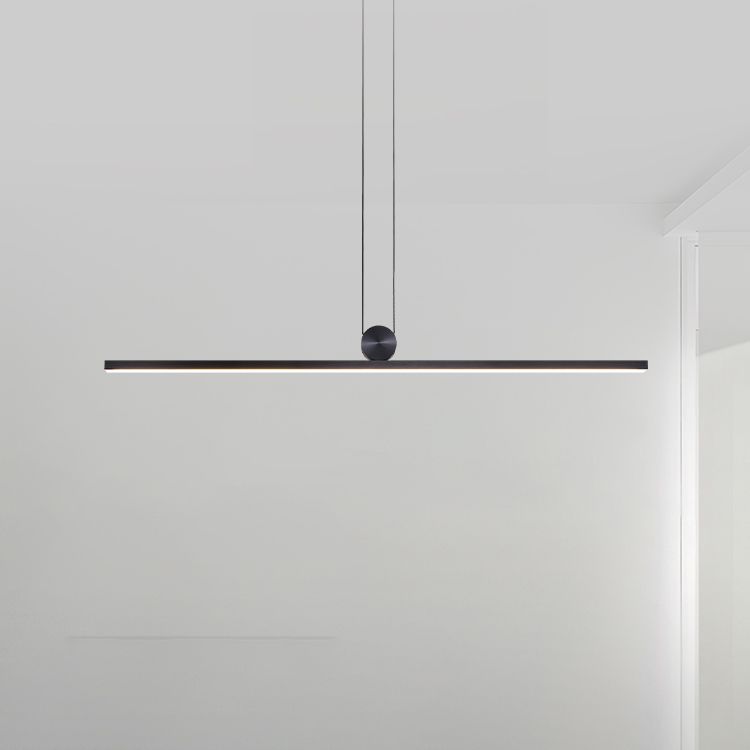Black Island Hanging Light LED Island Light with Acrylic Shade for Dining Room