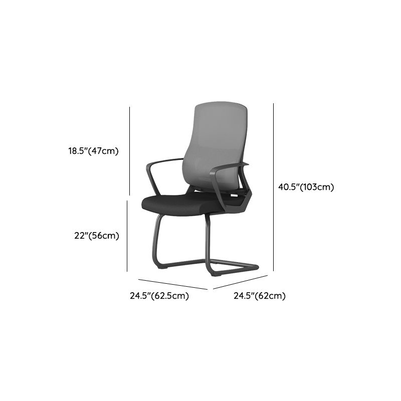 Modernism Fixed Arms Office Chair Black Desk Chair for Office