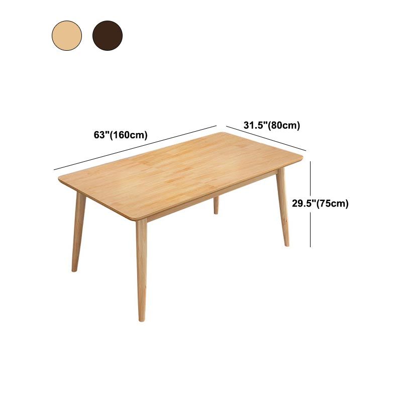 Rectangular Solid Wood Dining Table Modern Furniture with 4 Legs