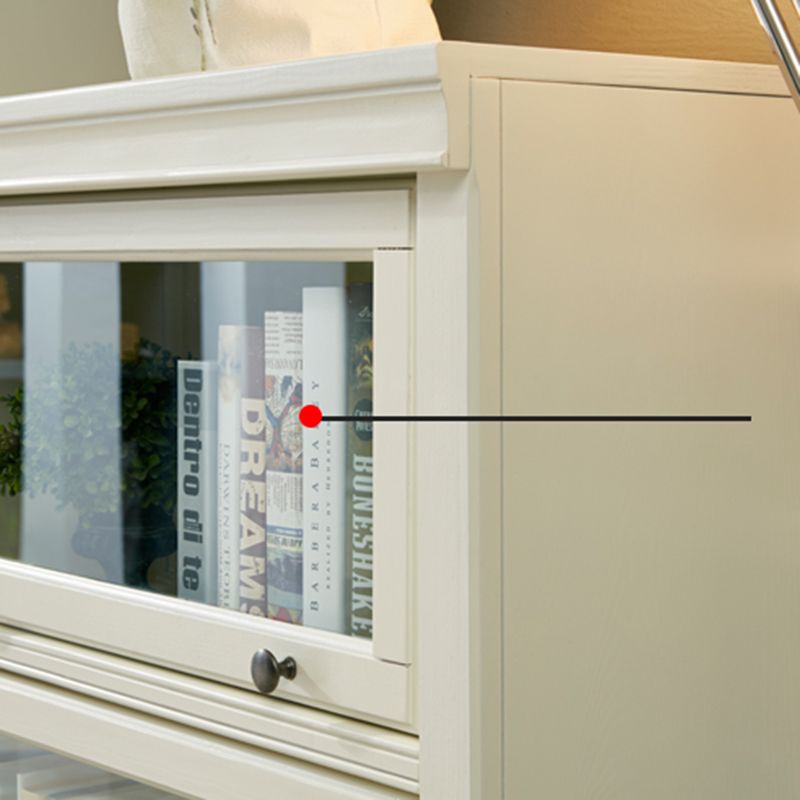 Contemporary Wooden Bookshelf White Standard Shelf Bookcase for Home Office