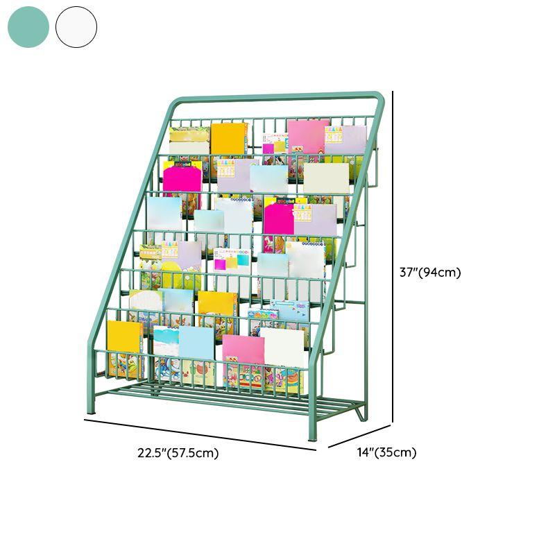 Modern Closed Back Ladder Bookshelf Metal Shelves Included Bookcase