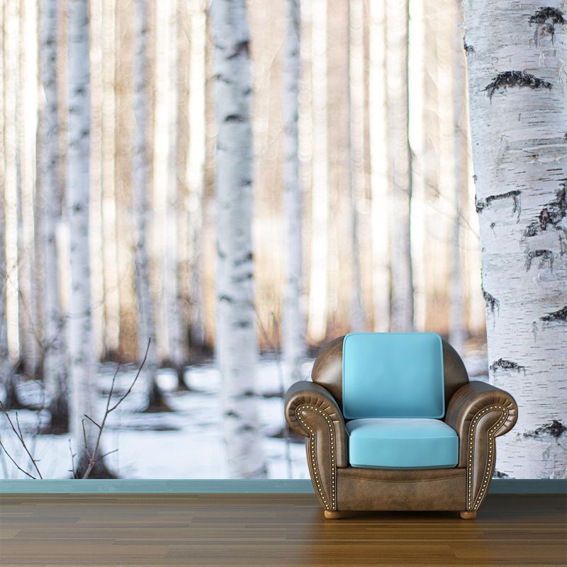 Contemporary Forest Wall Mural Environment Friendly Wallpaper for Bedroom