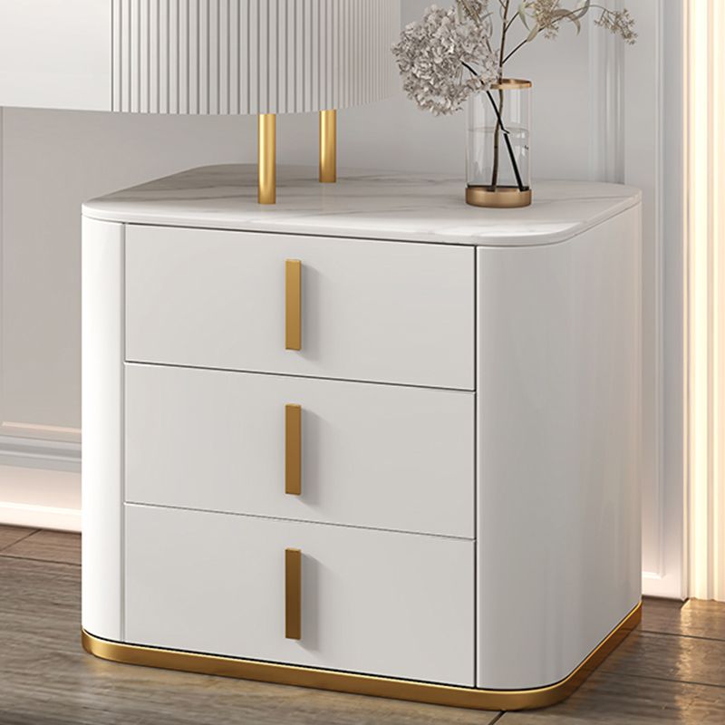 5 Drawers Vanity Set with Padded Stool 29.52" High Dresser in White