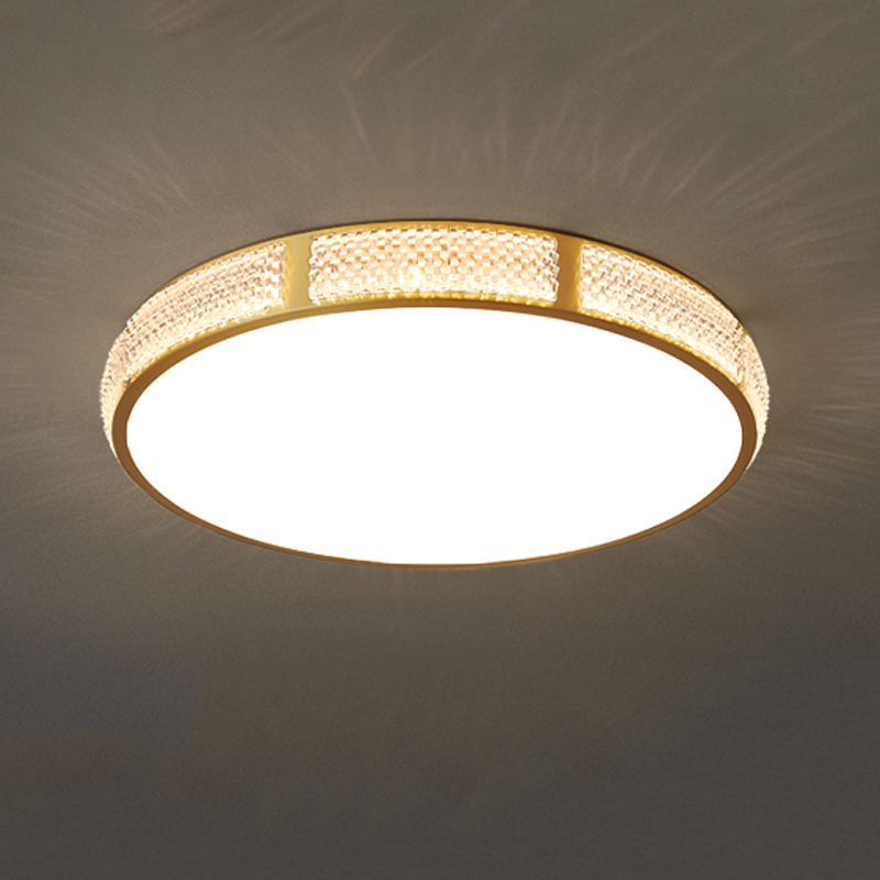 Modern Style Geometry Shape Ceiling Fixture Metal 1 Light Ceiling Mounted Light in Gold