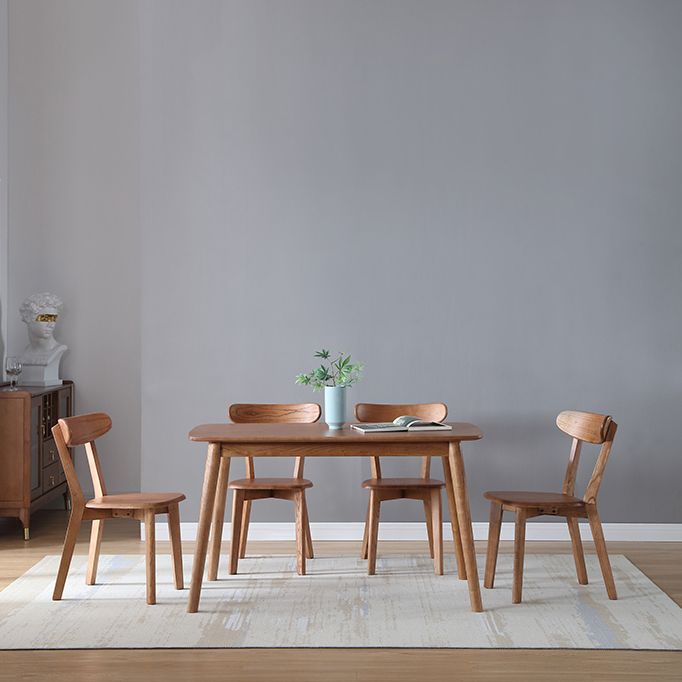 Glam vaste houten rechthoekige vorm eettafel bruine standaard eettafel voor keuken