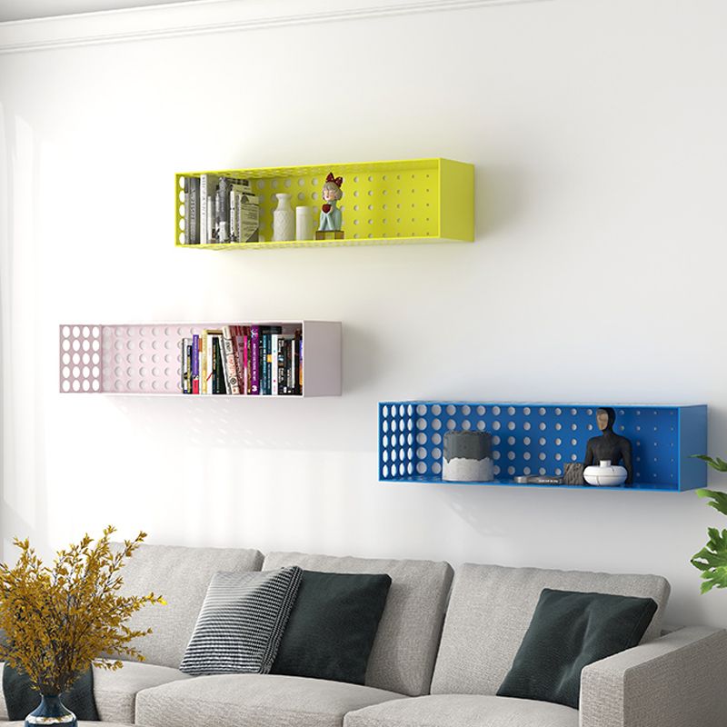 Iron Wall Mounted Bookshelf Industrial Closed Back Bookshelf