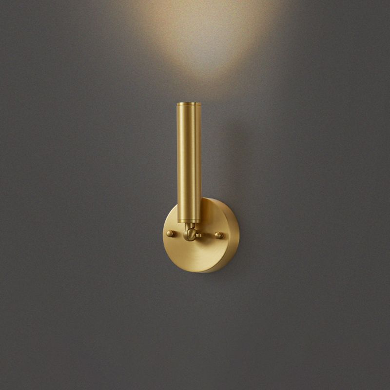 1-Light Cylinder Wall Lights Modern Metal Wall Light Fixture