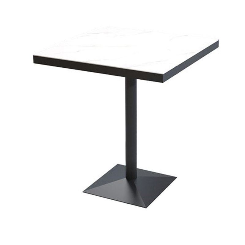 Sintered Stone Dining Table Industrial Square Dining Table with Metal Base