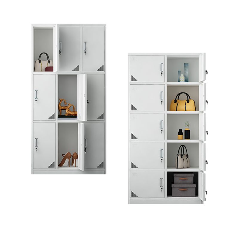Contemporary Interior Storage Cabinet Gray Cabinet with Metal Door