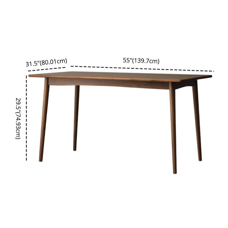 Contemporary Solid Wood Top Dining Room Furniture with Wooden 4 Legs Table Dinette Set