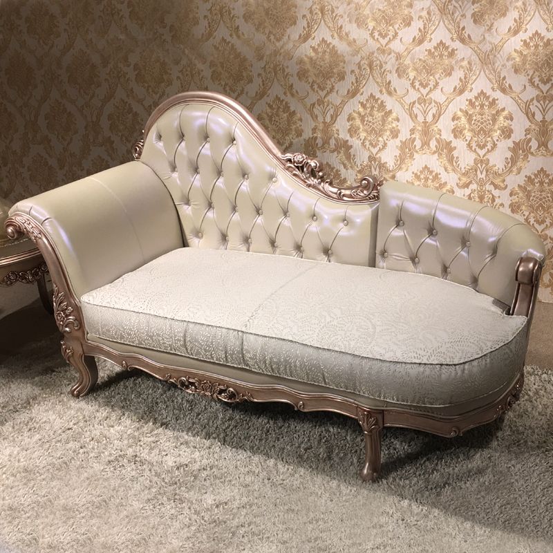 Glam Upholstered Chaise Lounge Couch Wood Chaise Lounge Chair