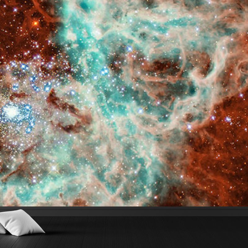 Full Size Photography Modern Mural Decal with Sky View in Pastel Color, Custom Size Available