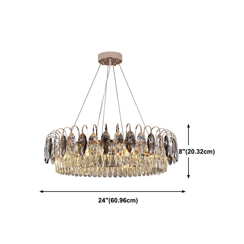 Contemporary Style Geometry Pendant Chandeliers Crystal Chandelier Lights in Grey