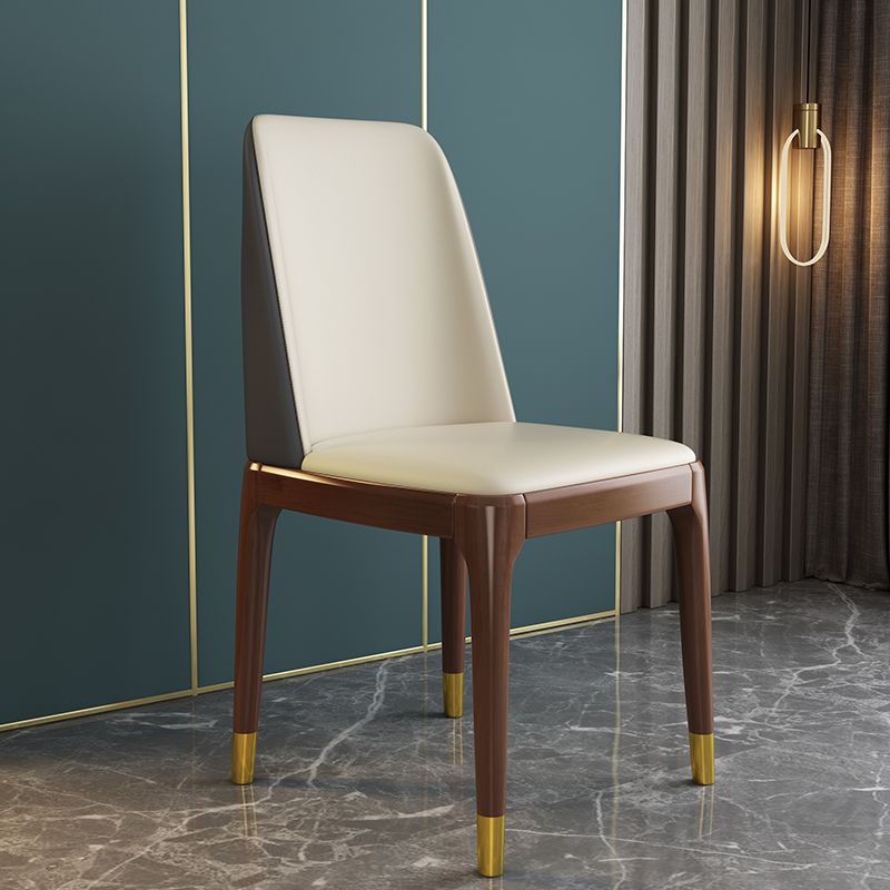 Silla de comedor de madera de estilo escandinavo Silla de comedor con respaldo sólido sin brazos