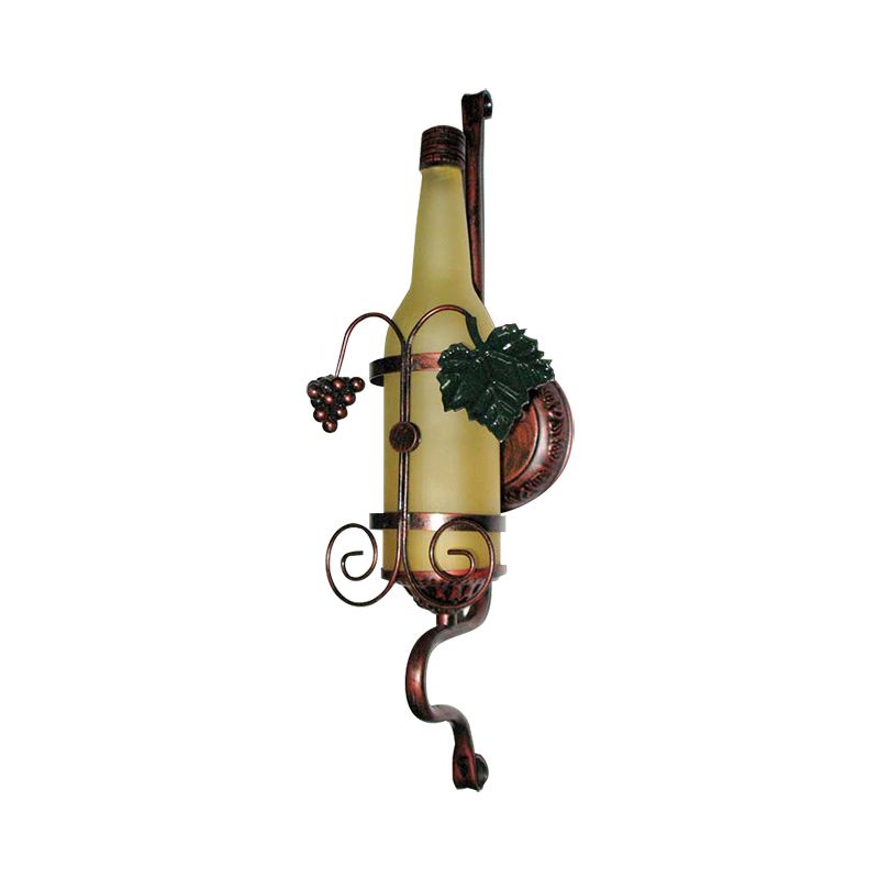 Vintage Wine Bottle Mur Murce Lighce 1 Light Glass Wall Lampe en jaune pour salle à manger