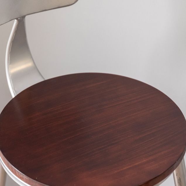 Modern Armless Backrest Counter Stool Iron Bar Stool with Pedal for Milk Tea Shop