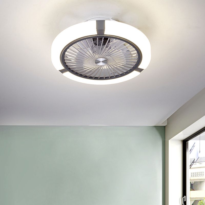 Runde Schlafzimmer halb Flush Mount Acrylminimalistische LED -Deckenlüftungslampe mit Fernbedienung
