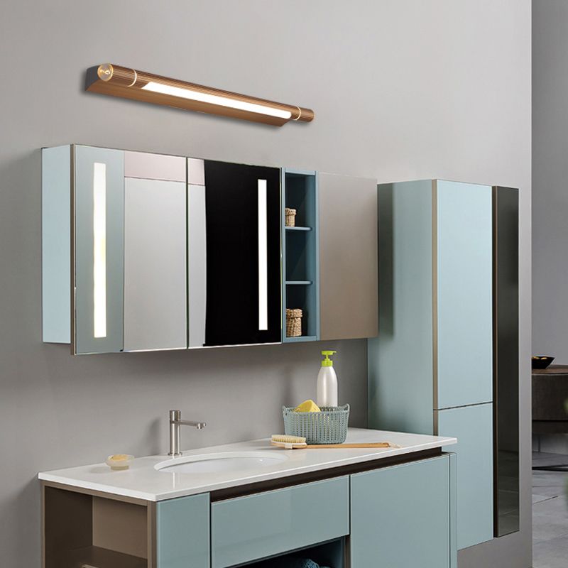 Postmodern Style Strip Shape Wall Lighting Metal 1 Light Wall Sconces for Shower Room