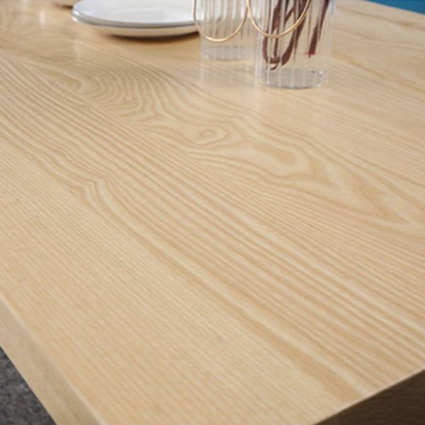 Industrial Solid Wood Dining Table Rectangle Standard Table with Double Pedestal Base
