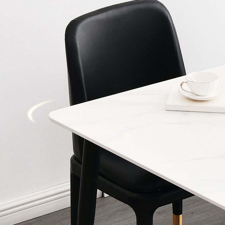 Glam Rectangle 1/4/5/7 Pieces Dinette Set Indoor Stone Top Dining Table Set