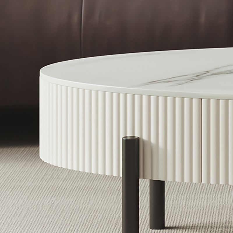 Glam 4 Legs Coffee Cocktail Table Slate Coffee Table with Storage Drawers