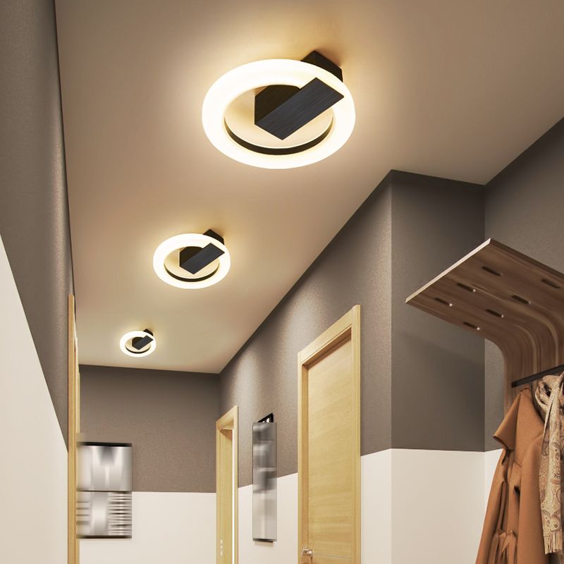 Modernism Circle LED Flush Mount Metal Ceiling Light Fixture for Hallway
