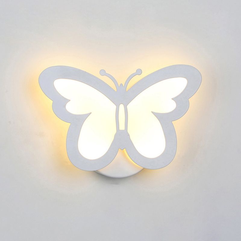 1-Light Geometric Wall Mount Light Modern Style Metal Wall Mount Lighting in White