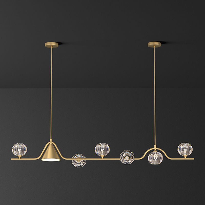 Modern Style Ball Shape Island Pendants Crystal Pendant Lights for Dining Room