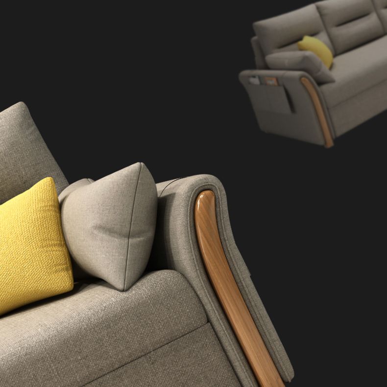 Pillow Included Sofa Futon Cushion Back Flared Arms Convertible Sofa