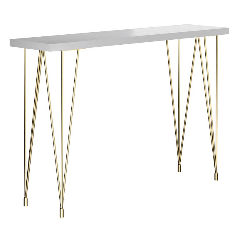 Glam Rectangle Bar Table 1/2/3 Pieces Solid Wood Counter Table with Upholstered Stools