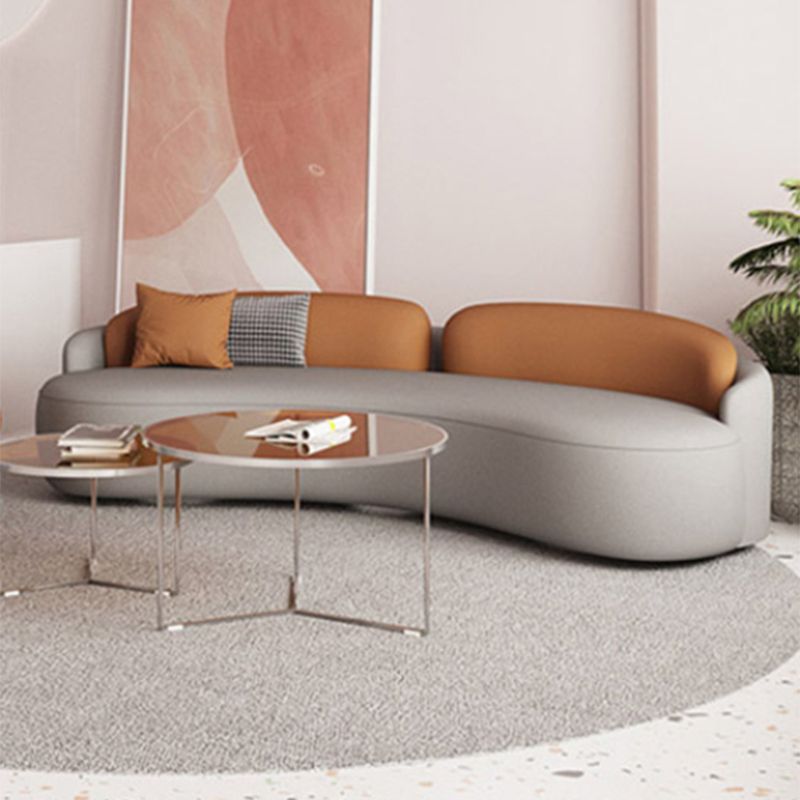Stain Resistant Curved Loveseat Faux Leather No Distressing Tight Seat Sofa