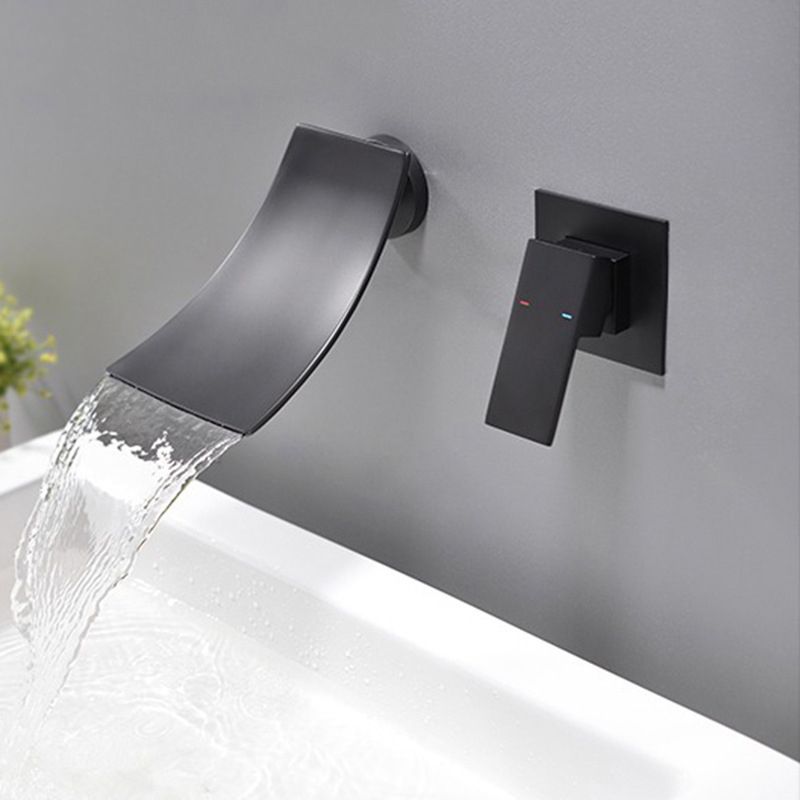 Wall Mounted Faucet Glam Style Bathroom Faucet with One Lever Handle