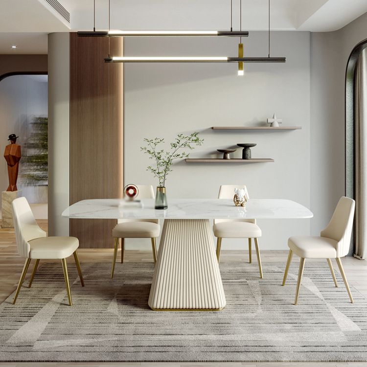 Nordic Sintered Stone Top Dining Set Rectangle 1/5/6/7 Pieces Dining Table with Chairs
