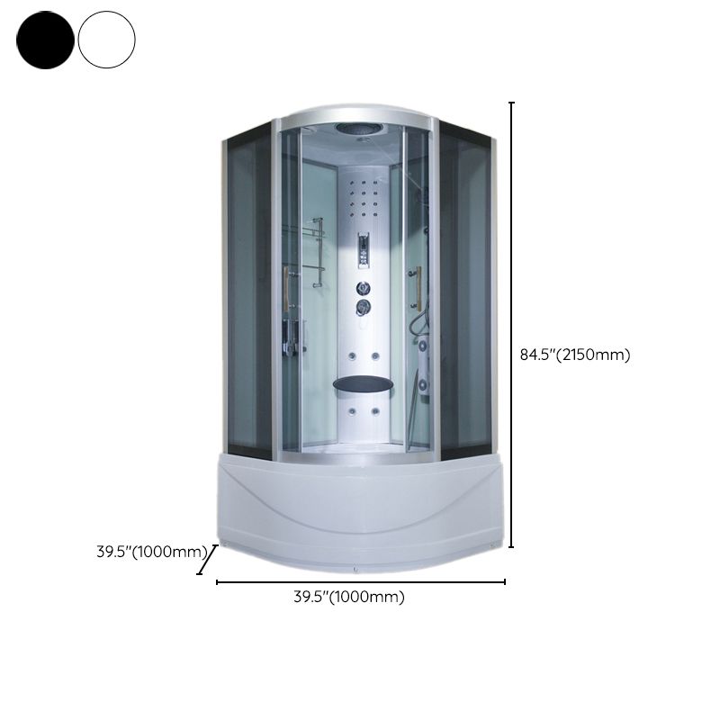 Round Double Sliding Shower Stall Full Frame Tempered Glass Shower Room