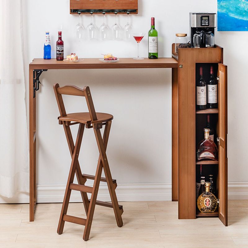 Industrial Collapsible Wood Counter Table 1/2/3/5 Pieces Bar Table Set for Balcony