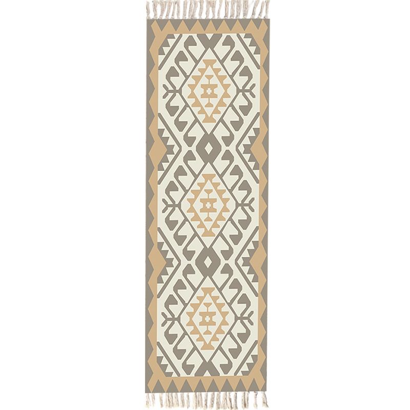 Multi Color Funky Rug Cotton Geometric Shapes Rug Pet Friendly Machine Washable Carpet for Bedroom