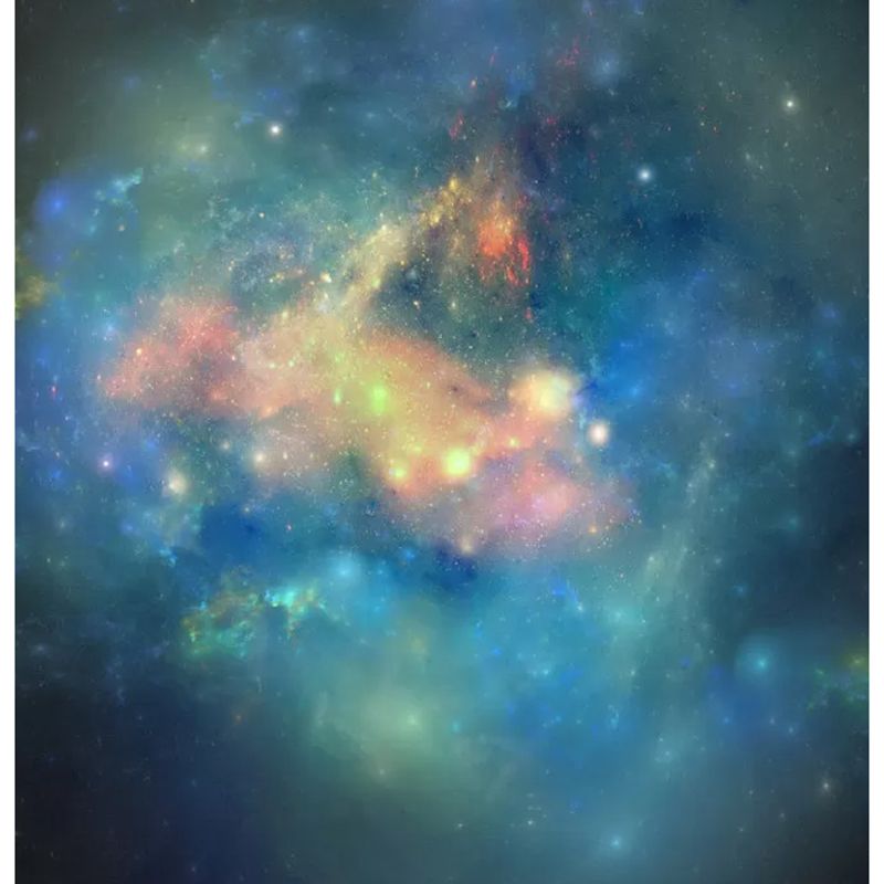 Enormous Minimalist Wall Mural in Aqua Nebula Wall Covering, Personalized Size Available