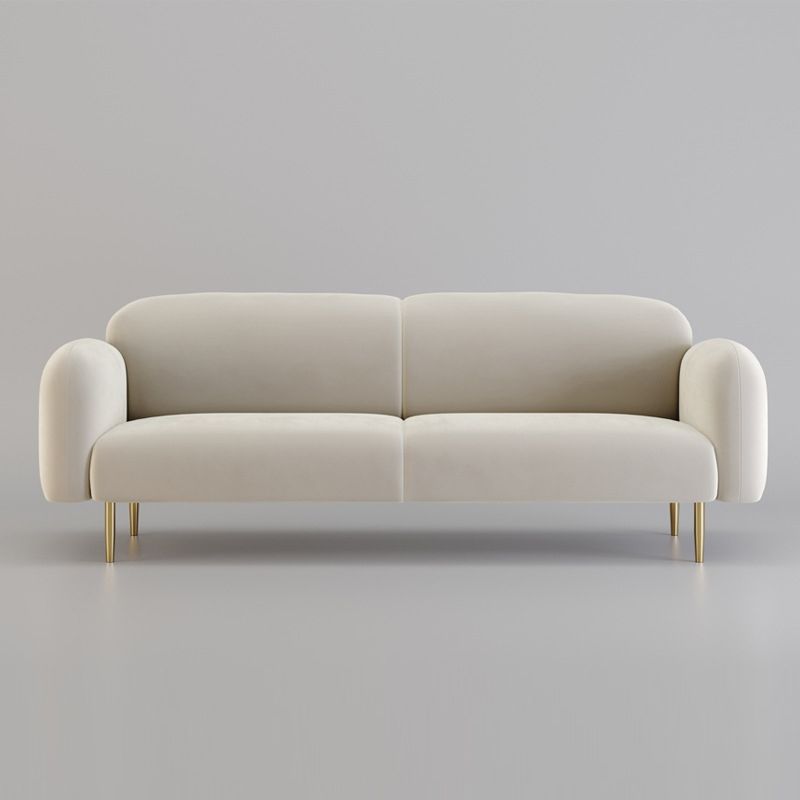 Modern Round Arm Standard Sofa 2/3-seater Metal Legs Sofa for Living Room
