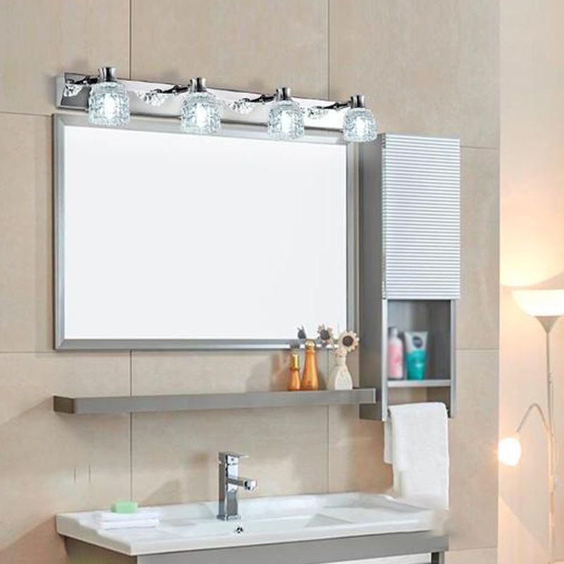 Multi Lights Geometric Vanity Wall Lights Modern Style Crystal Vanity Wall Sconce