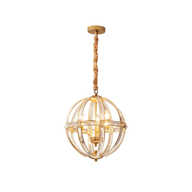 Eenvoud Global Pendulum Light Crystal ingelegde single bulb restaurant Pendant Kroonluchter in zwart/goud