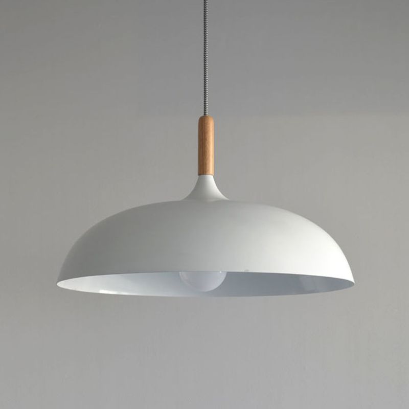 17,7 inch brede koepelophanging hanger aluminium schaduw enkel licht hangend licht met 59 "verstelbare draad